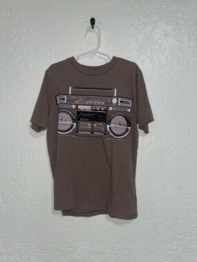 GAP Brown Short-Sleeve Tee with Retro Boombox Print